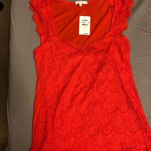 Ella Moss sleeveless coral cotton shirt